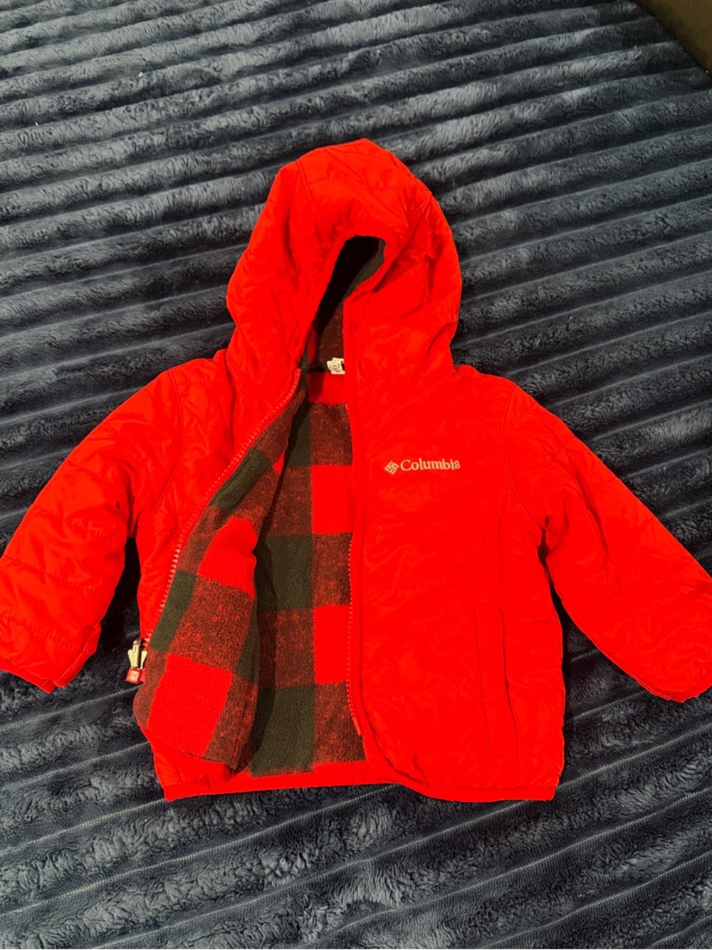 Columbia Baby Red Fleece Lined Hooded Jacket 6-12 Months Unisex